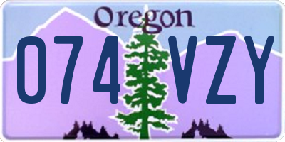 OR license plate 074VZY