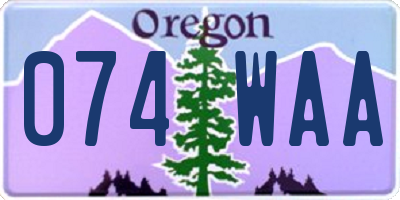 OR license plate 074WAA