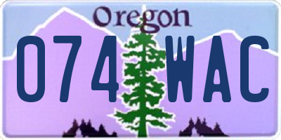 OR license plate 074WAC