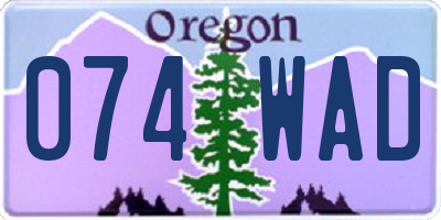 OR license plate 074WAD