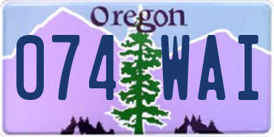 OR license plate 074WAI