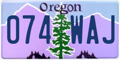 OR license plate 074WAJ
