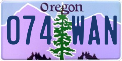OR license plate 074WAN