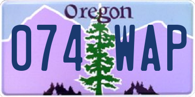 OR license plate 074WAP