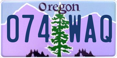 OR license plate 074WAQ