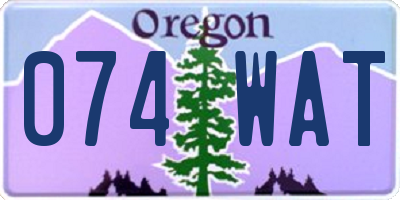 OR license plate 074WAT