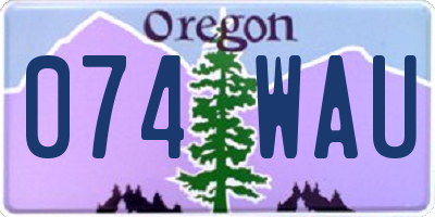 OR license plate 074WAU