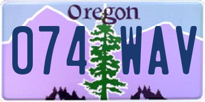 OR license plate 074WAV