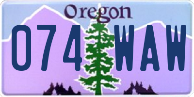 OR license plate 074WAW