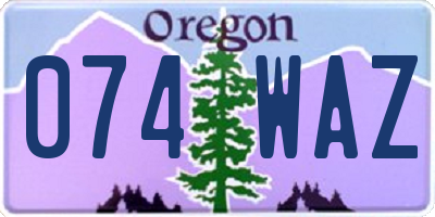OR license plate 074WAZ