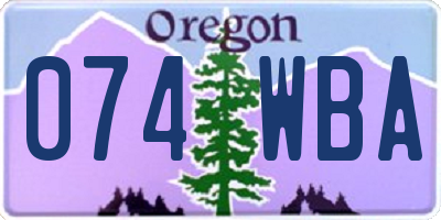 OR license plate 074WBA