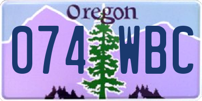 OR license plate 074WBC