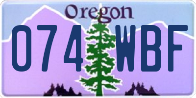 OR license plate 074WBF