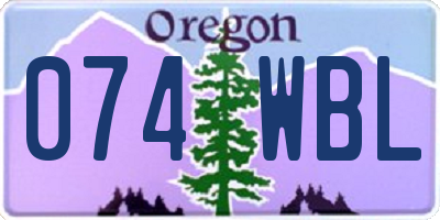 OR license plate 074WBL