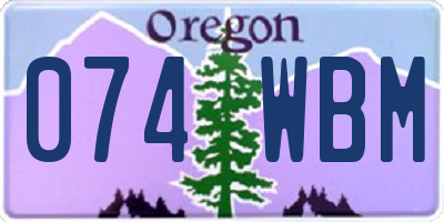OR license plate 074WBM