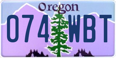 OR license plate 074WBT