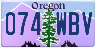 OR license plate 074WBV