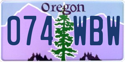 OR license plate 074WBW