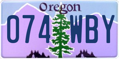 OR license plate 074WBY