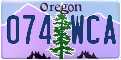 OR license plate 074WCA