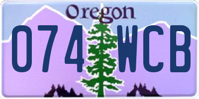 OR license plate 074WCB