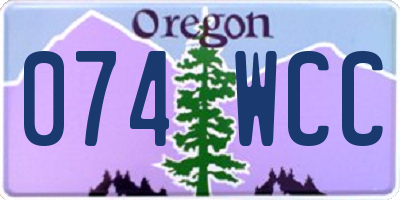OR license plate 074WCC
