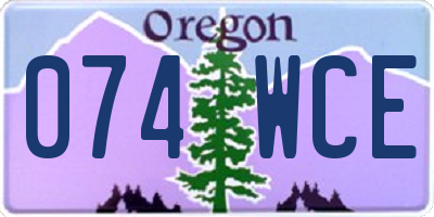 OR license plate 074WCE