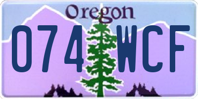 OR license plate 074WCF