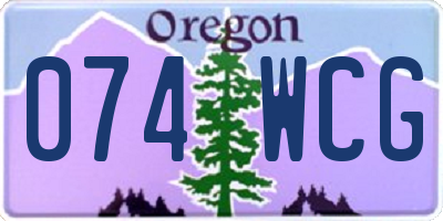 OR license plate 074WCG