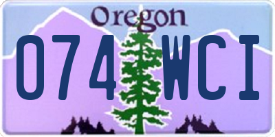 OR license plate 074WCI
