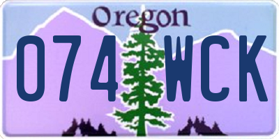 OR license plate 074WCK