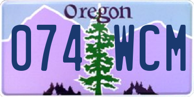 OR license plate 074WCM