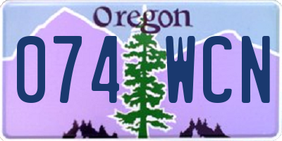 OR license plate 074WCN