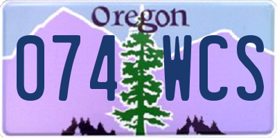 OR license plate 074WCS