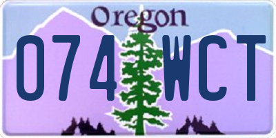 OR license plate 074WCT