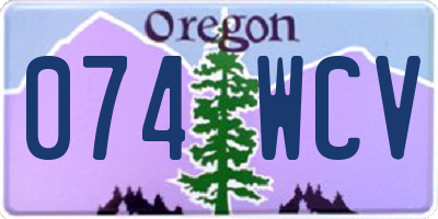 OR license plate 074WCV
