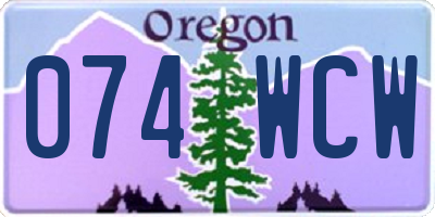 OR license plate 074WCW