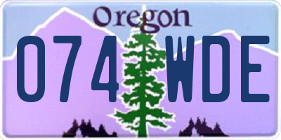 OR license plate 074WDE