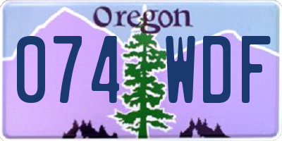 OR license plate 074WDF