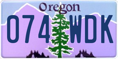 OR license plate 074WDK