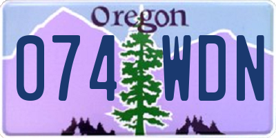 OR license plate 074WDN