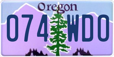 OR license plate 074WDO