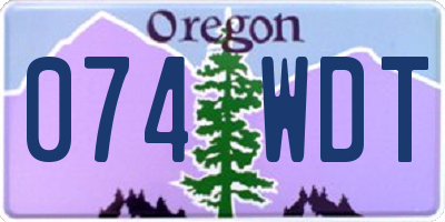 OR license plate 074WDT