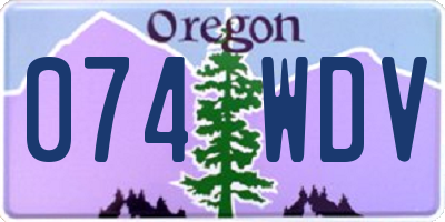 OR license plate 074WDV