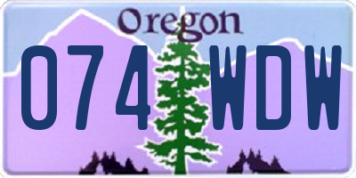 OR license plate 074WDW