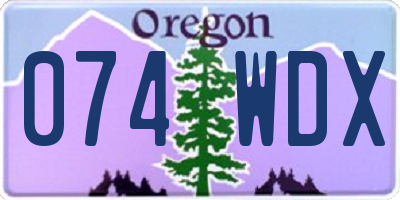 OR license plate 074WDX