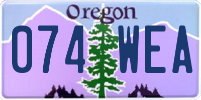 OR license plate 074WEA