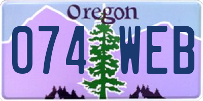OR license plate 074WEB