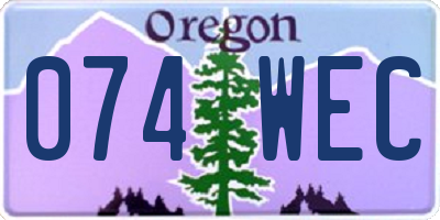 OR license plate 074WEC