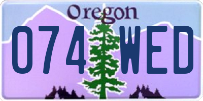 OR license plate 074WED